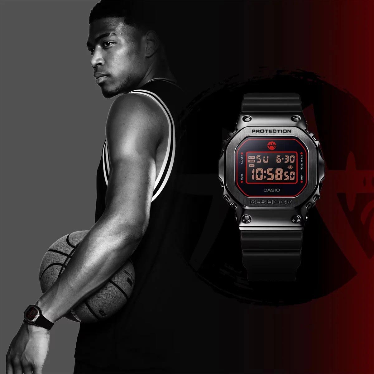 Casio G-Shock x Rui Hachimura GM-5600RH-1 Metal Clad Digital Watch (Black) Limited Edition GM5600RH-1
