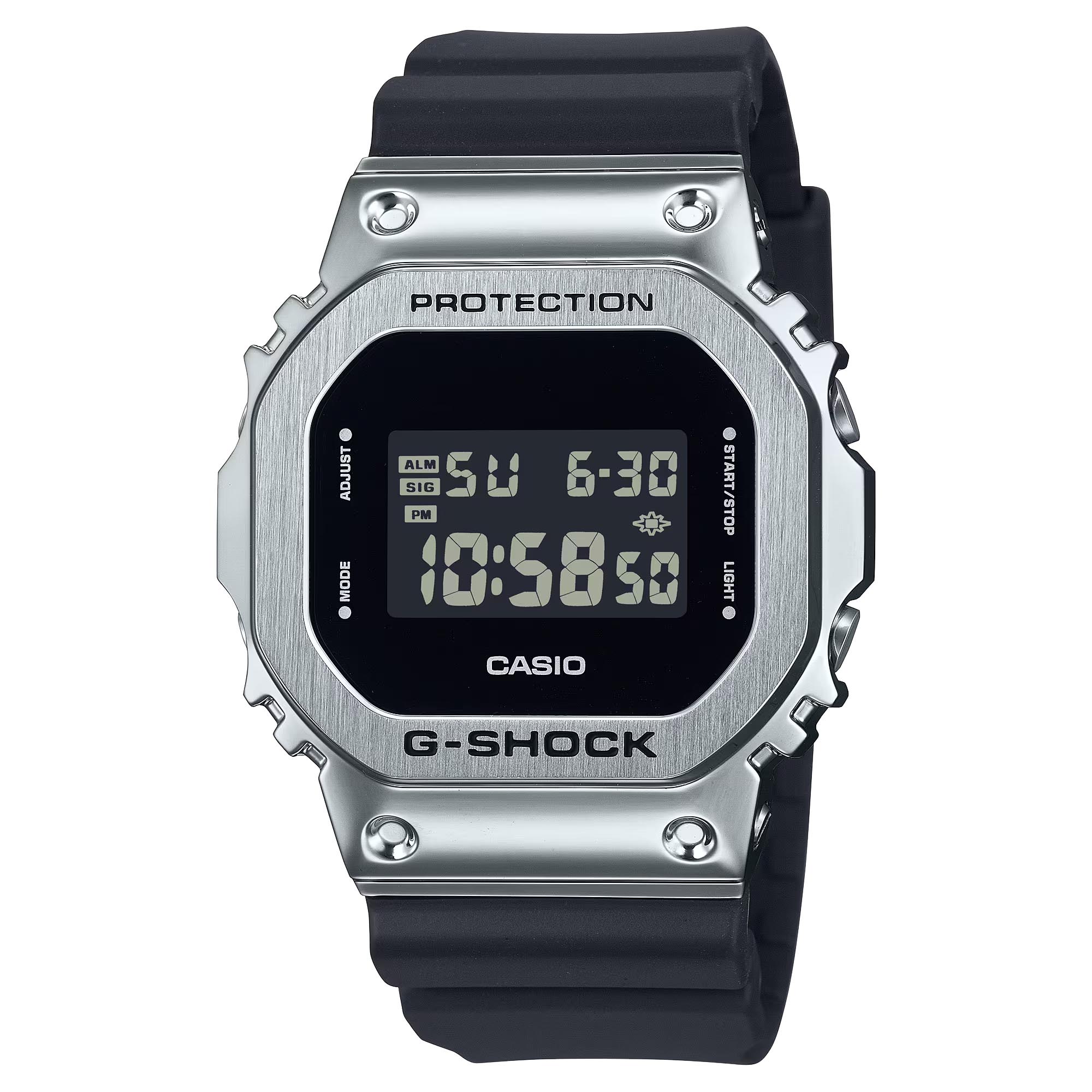 Casio G-Shock GM-5600U-1 Metal Bezel Men's Digital Watch (Silver & Black) GM5600U-1