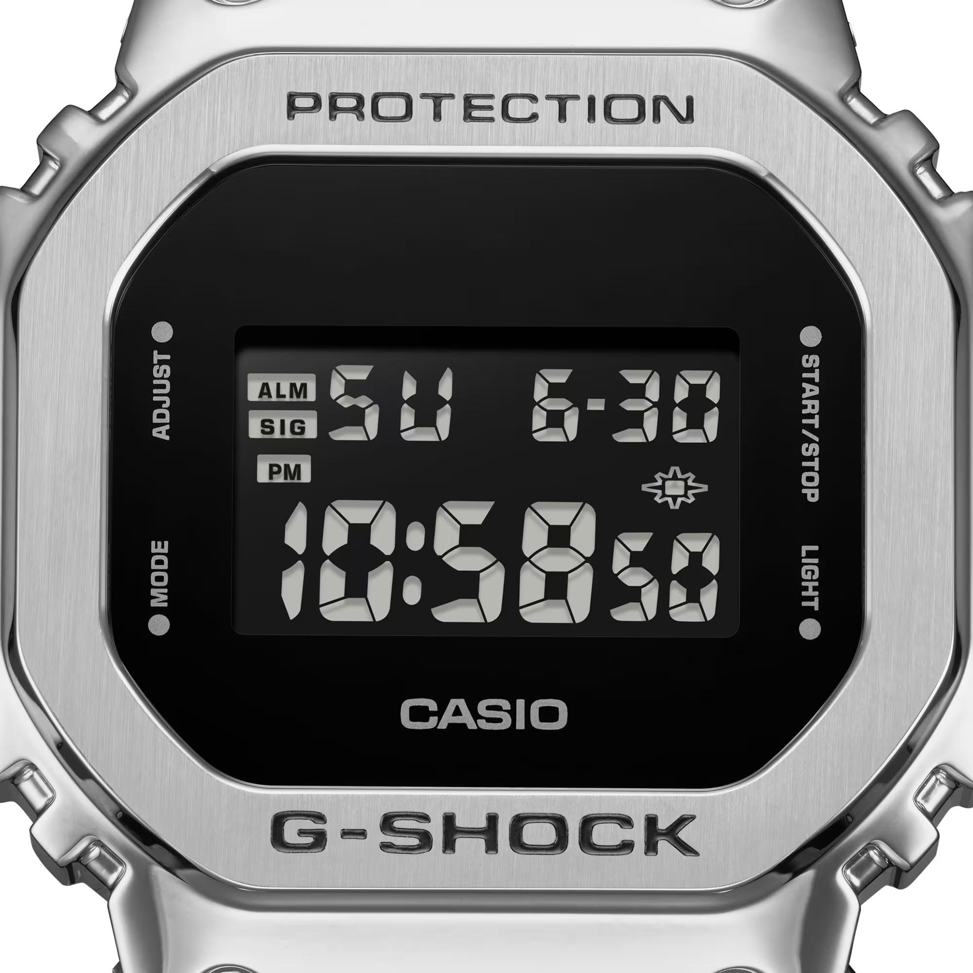 Casio G-Shock GM-5600U-1 Metal Bezel Men's Digital Watch (Silver & Black) GM5600U-1