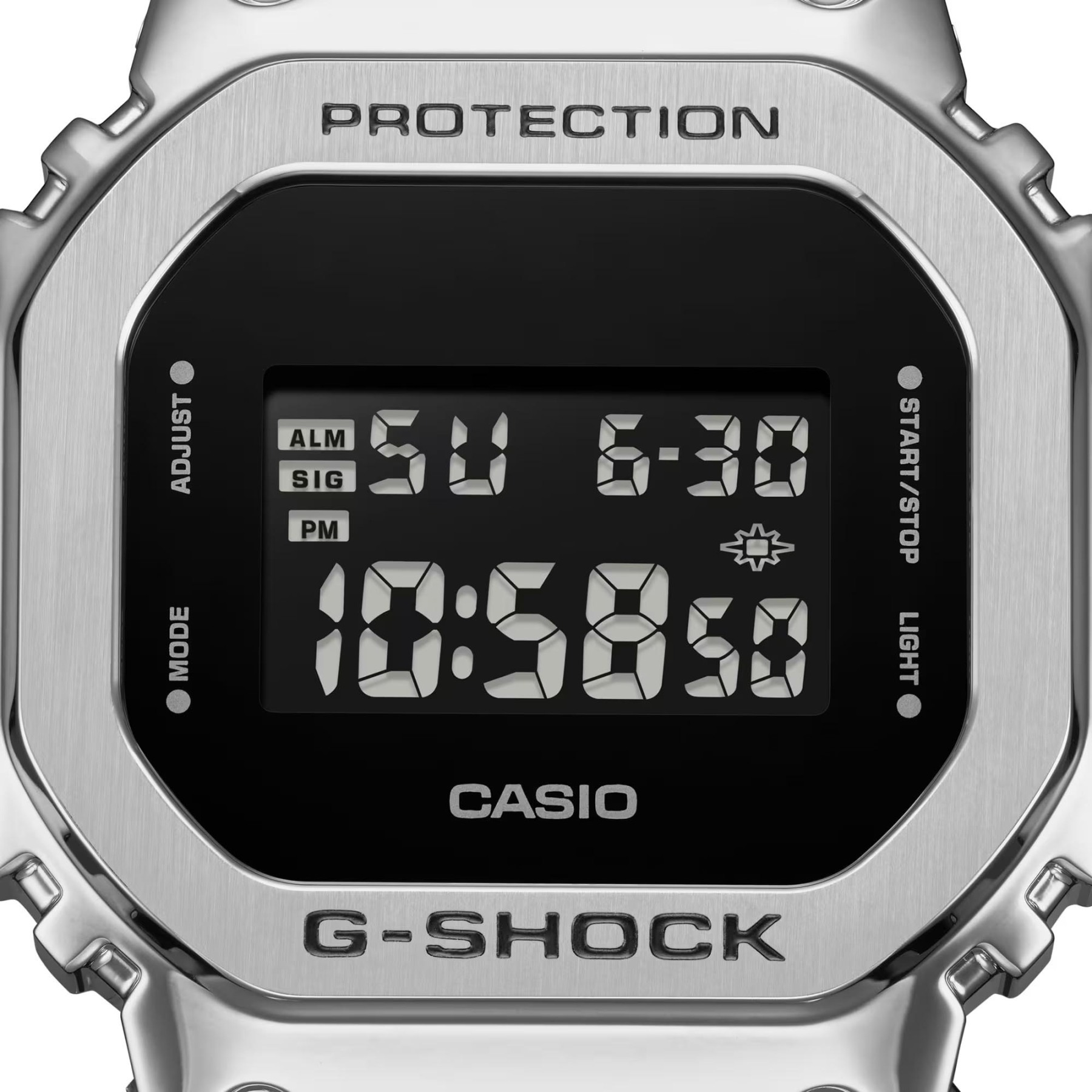 Casio G-Shock GM-5600U-1 Metal Bezel Men's Digital Watch (Silver & Black) GM5600U-1