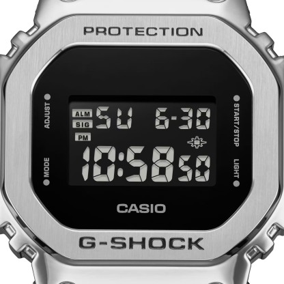 Casio G-Shock GM-5600U-1 Metal Bezel Men's Digital Watch (Silver & Black) GM5600U-1