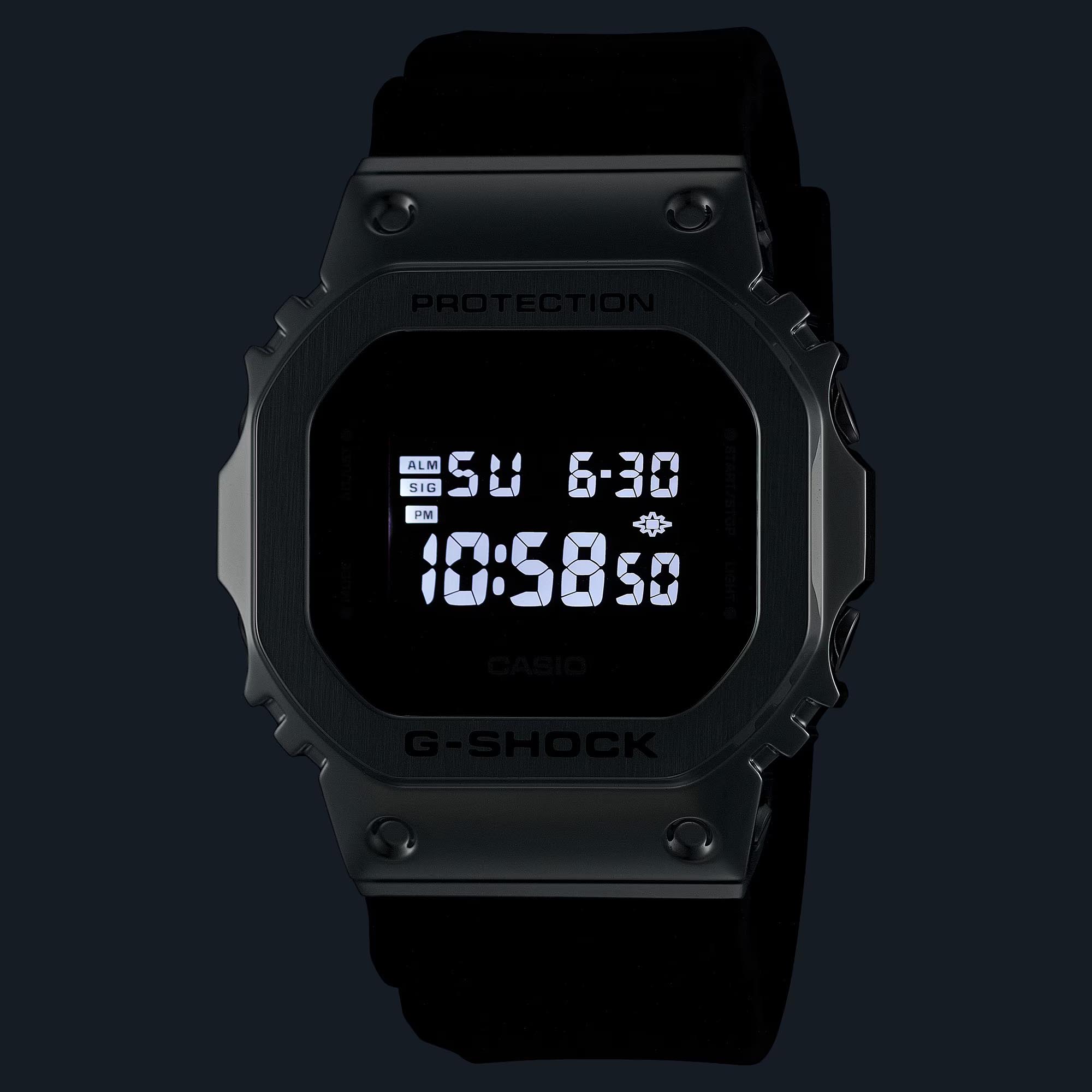 Casio G-Shock GM-5600U-1 Metal Bezel Men's Digital Watch (Silver & Black) GM5600U-1