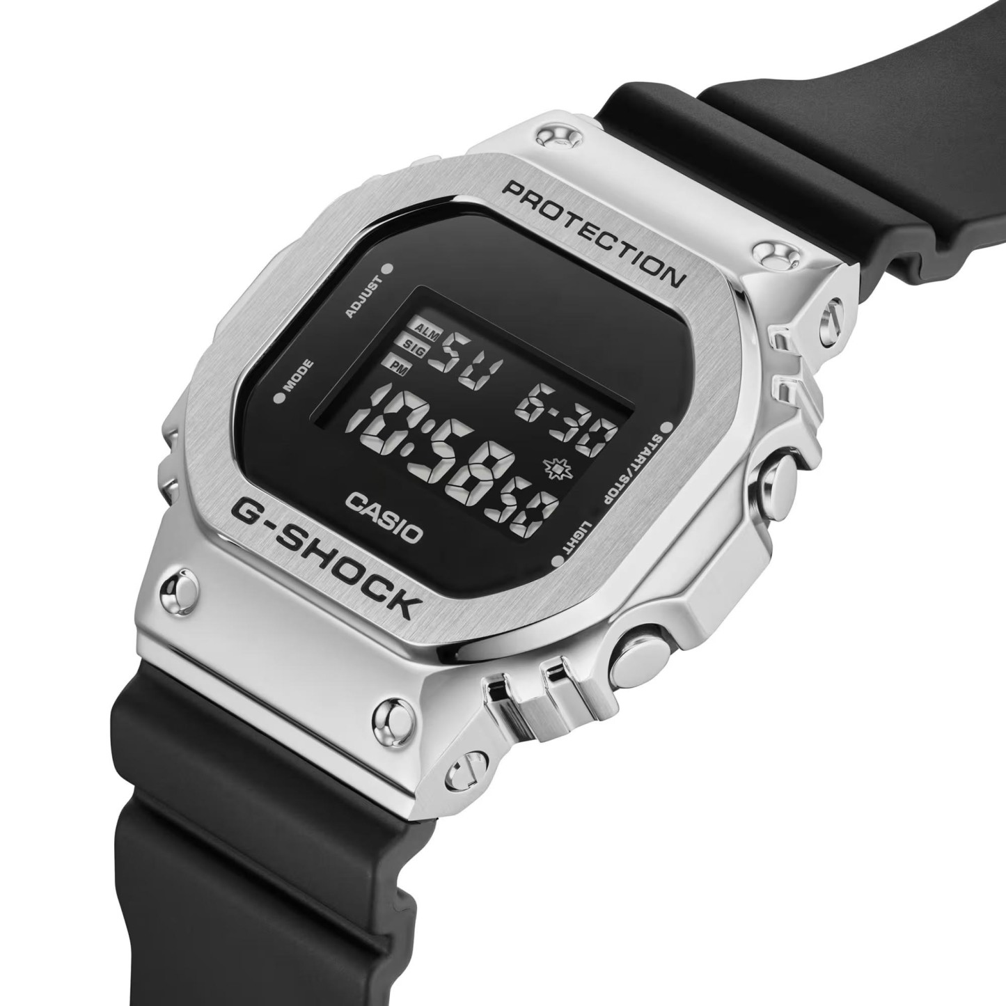 Casio G-Shock GM-5600U-1 Metal Bezel Men's Digital Watch (Silver & Black) GM5600U-1