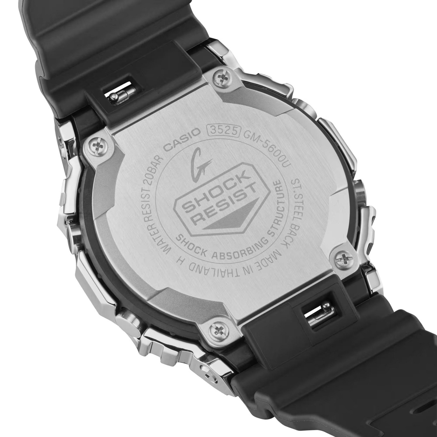 Casio G-Shock GM-5600U-1 Metal Bezel Men's Digital Watch (Silver & Black) GM5600U-1