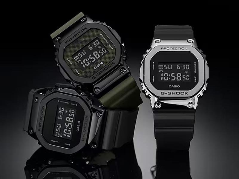 Casio G-Shock GM-5600U-1 Metal Bezel Men's Digital Watch (Silver & Black) GM5600U-1