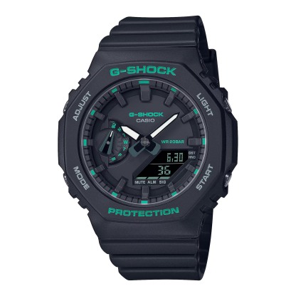 Casio G-Shock GMA-S2100GA-1A S-Series CasiOak Woman Watch Black Green ozDigitalWatch.com.au