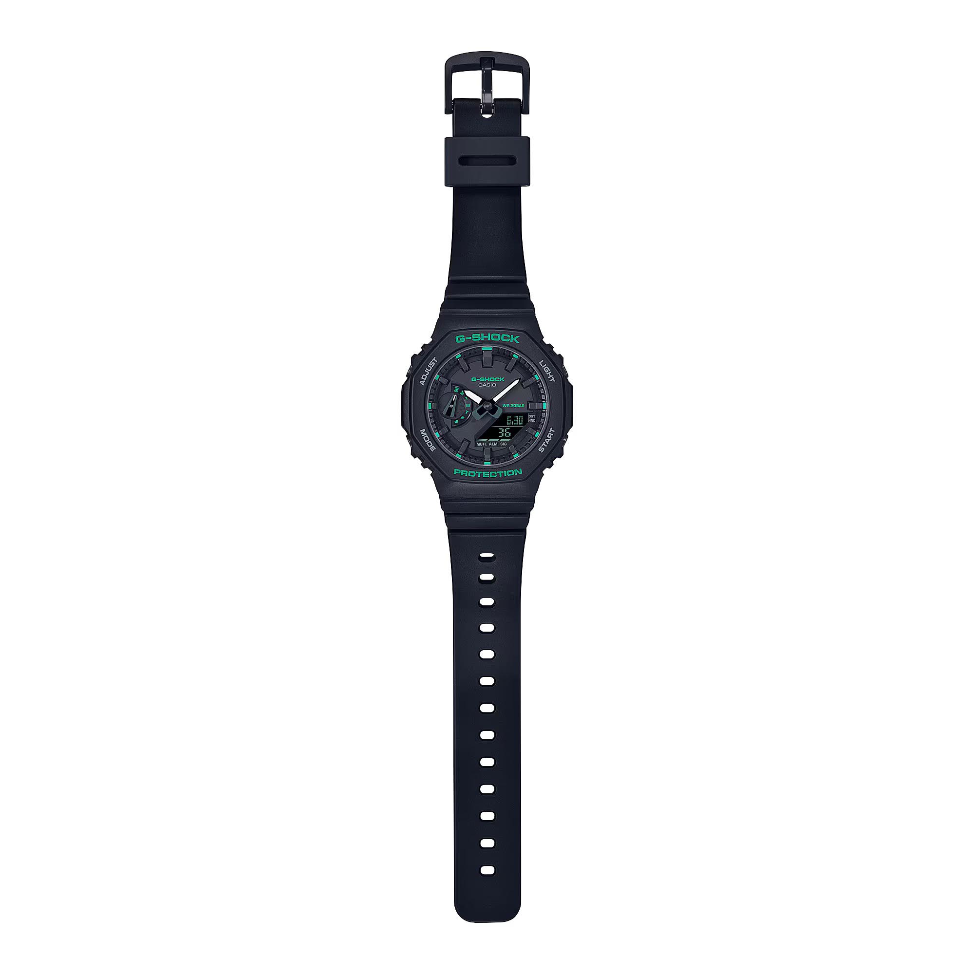 Casio G-Shock GMA-S2100GA-1A S-Series CasiOak Woman Watch Black Green ozDigitalWatch.com.au