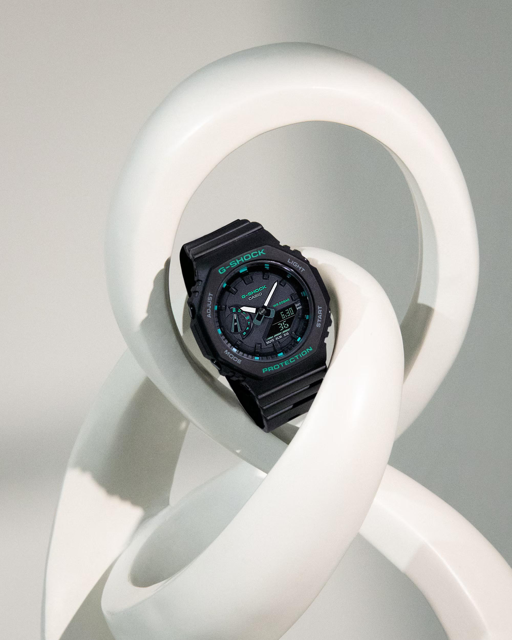 Casio G-Shock GMA-S2100GA-1A S-Series CasiOak Woman Watch Black Green ozDigitalWatch.com.au