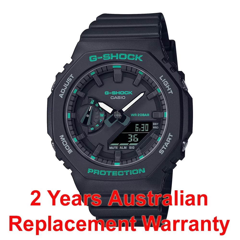 Casio G-Shock GMA-S2100GA-1A S-Series CasiOak Woman Watch Black Green ozDigitalWatch.com.au