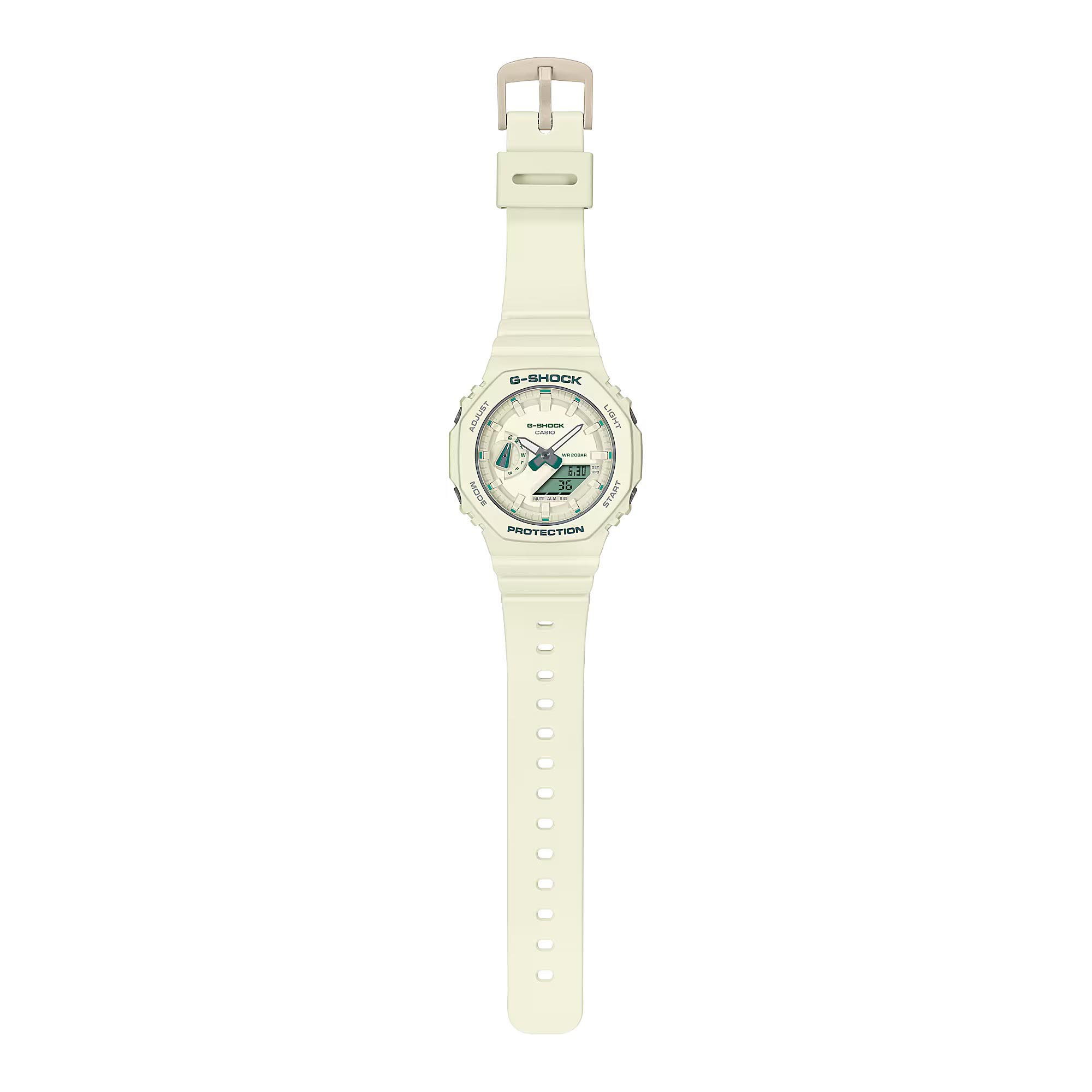Casio G-Shock GMA-S2100GA-7A CasiOak S-Series Women Watch White Green ozDigitalWatch.com.au