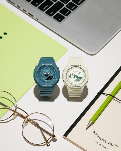 Casio G-Shock GMA-S2100GA-7A CasiOak S-Series Women Watch White Green ozDigitalWatch.com.au