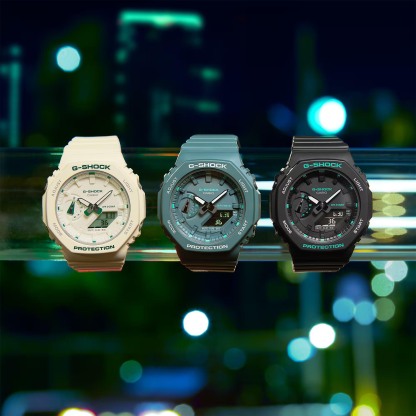 Casio G-Shock GMA-S2100GA-7A CasiOak S-Series Women Watch White Green ozDigitalWatch.com.au