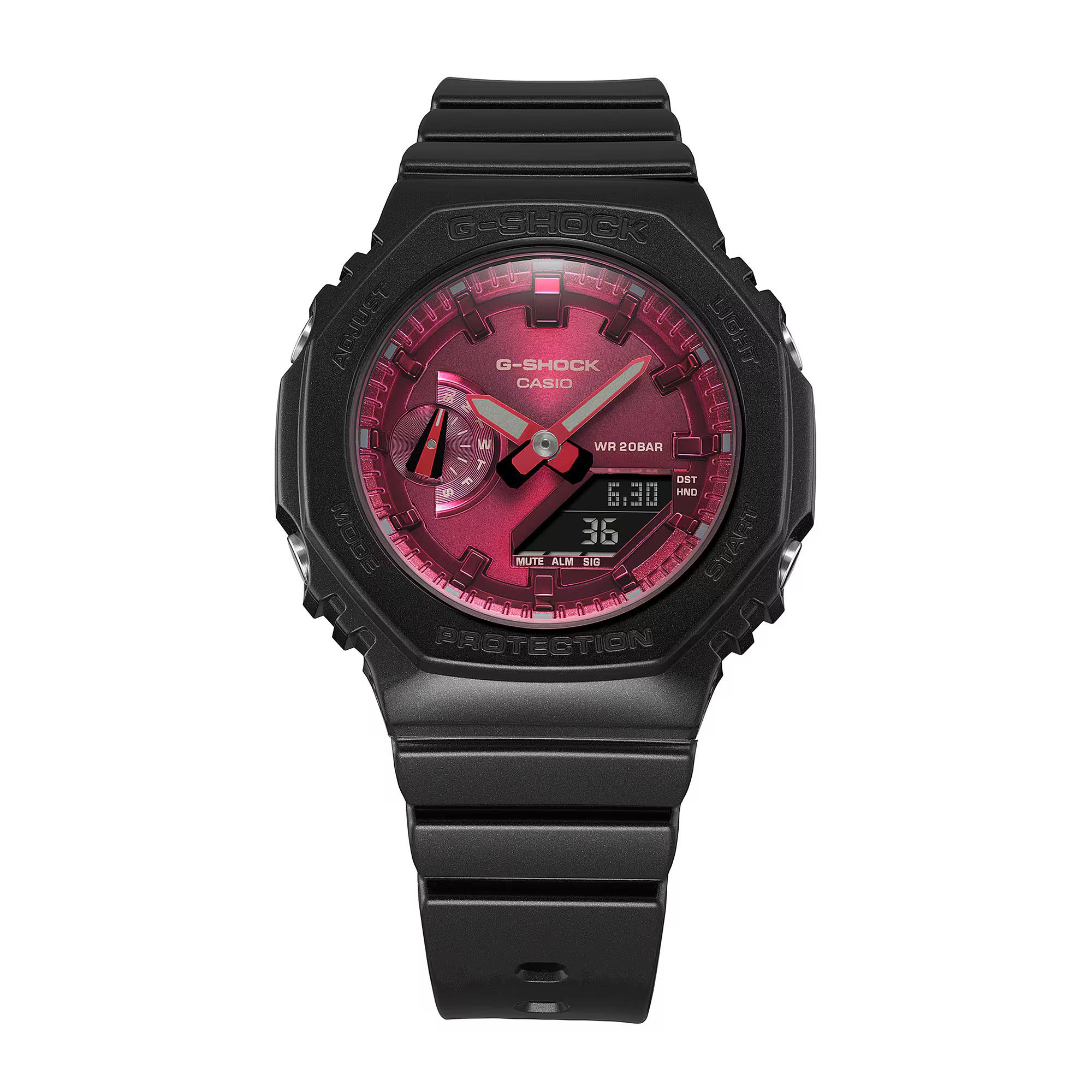 Casio G-Shock GMA-S2100RB-1A CasiOak S-Series Women Watch Black Red ozDigitalWatch.com.au