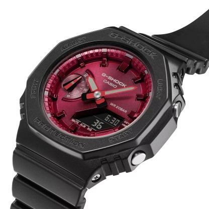 Casio G-Shock GMA-S2100RB-1A CasiOak S-Series Women Watch Black Red ozDigitalWatch.com.au