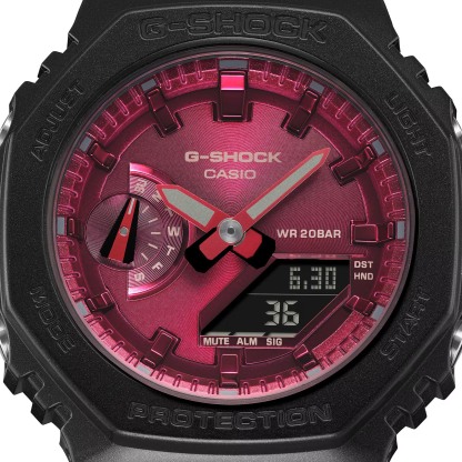 Casio G-Shock GMA-S2100RB-1A CasiOak S-Series Women Watch Black Red ozDigitalWatch.com.au