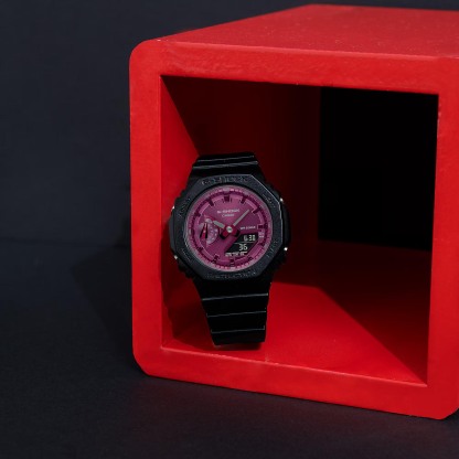 Casio G-Shock GMA-S2100RB-1A CasiOak S-Series Women Watch Black Red ozDigitalWatch.com.au