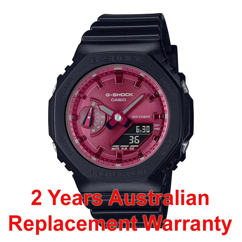 Casio G-Shock GMA-S2100RB-1A CasiOak S-Series Women Watch Black Red ozDigitalWatch.com.au