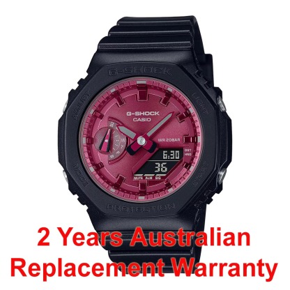 Casio G-Shock GMA-S2100RB-1A CasiOak S-Series Women Watch Black Red ozDigitalWatch.com.au