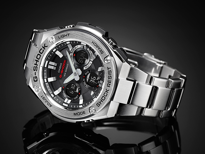 Casio G-Shock G-Steel GST-S110D-1A Solar Analog Digital Men Watch Metal Band ozdigitalwatch.com.au