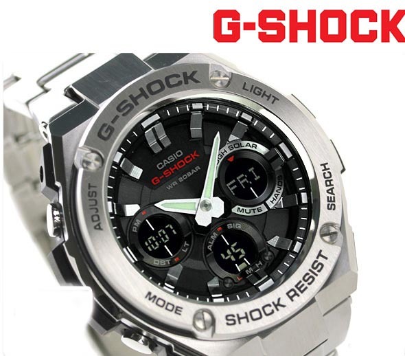 Casio G-Shock G-Steel GST-S110D-1A Solar Analog Digital Men Watch Metal Band ozdigitalwatch.com.au