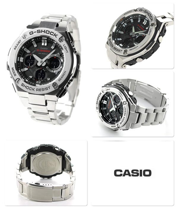 Casio G-Shock G-Steel GST-S110D-1A Solar Analog Digital Men Watch Metal Band ozdigitalwatch.com.au