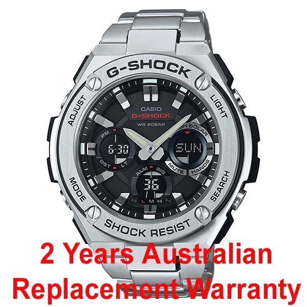 Casio G-Shock G-Steel GST-S110D-1A Solar Analog Digital Men Watch Metal Band ozdigitalwatch.com.au