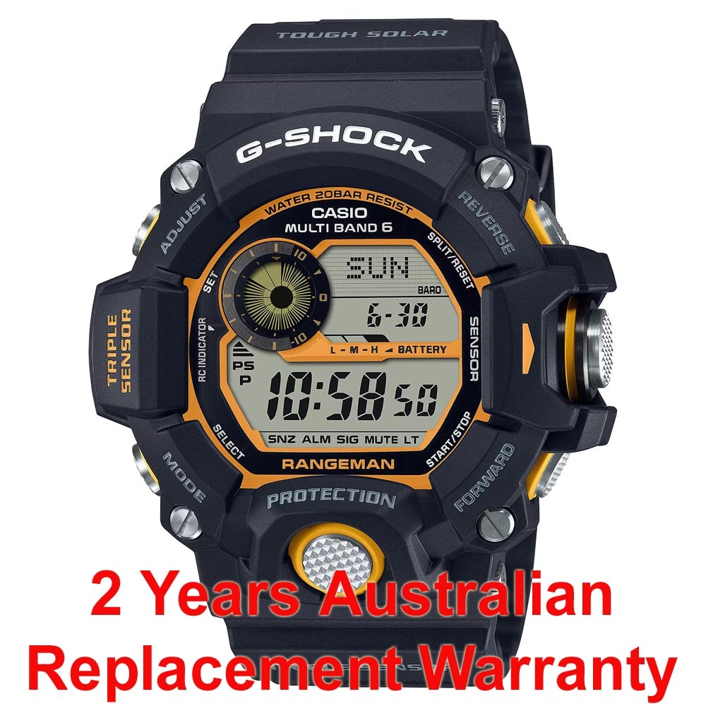 Casio G-Shock GW-9400Y-1 Rangeman Triple Sensors Solar Ceptor Men Watch ozDigitalWatch