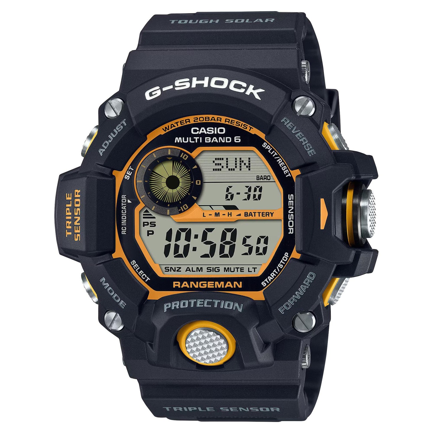 Casio G-Shock GW-9400Y-1 Rangeman Triple Sensors Solar Ceptor Men Watch ozDigitalWatch
