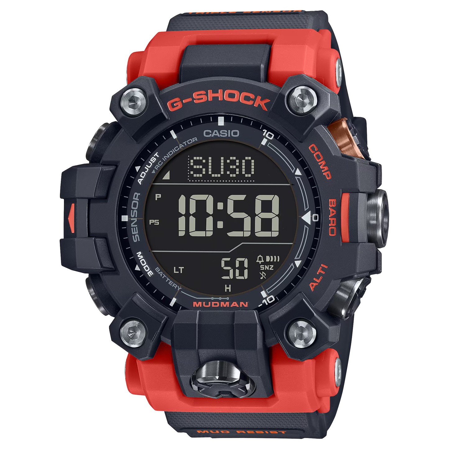 Casio G-Shock GW-9500-1A4 MUDMAN Triple Sensor Solar Wave Ceptor Men's Watch (Orange x Grey) GW9500-1A4