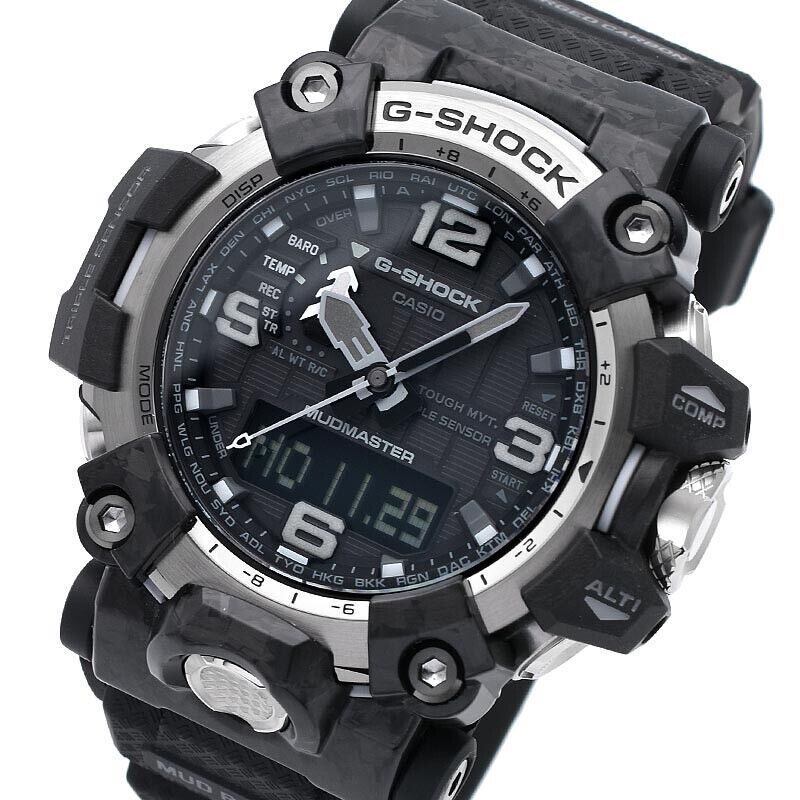 Casio G-Shock GWG-2000-1A1 Mudmaster Carbon Triple Sensor Solar Wave Ceptor Men's Watch (Black x Grey) GWG2000-1A1