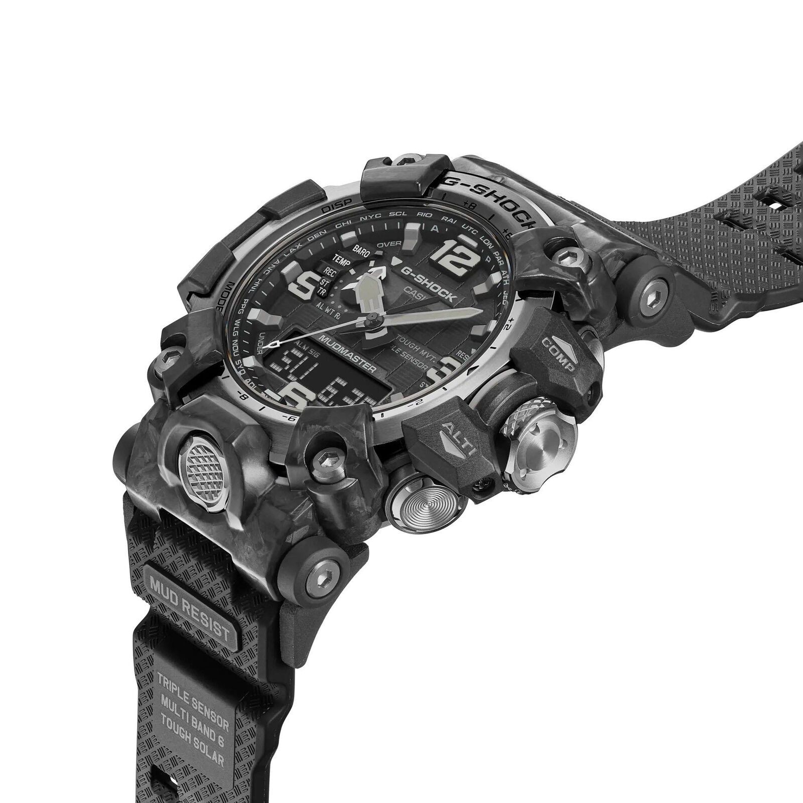 Casio G-Shock GWG-2000-1A1 Mudmaster Carbon Triple Sensor Solar Wave Ceptor Men's Watch (Black x Grey) GWG2000-1A1