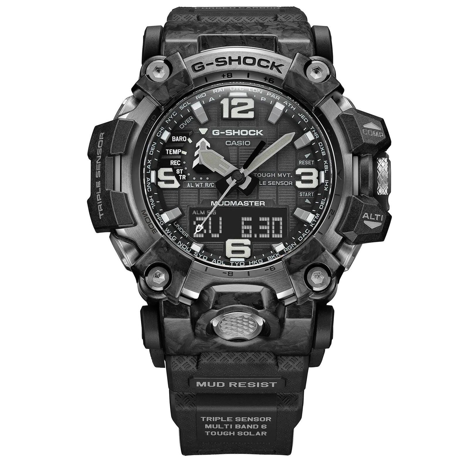 Casio G-Shock GWG-2000-1A1 Mudmaster Carbon Triple Sensor Solar Wave Ceptor Men's Watch (Black x Grey) GWG2000-1A1
