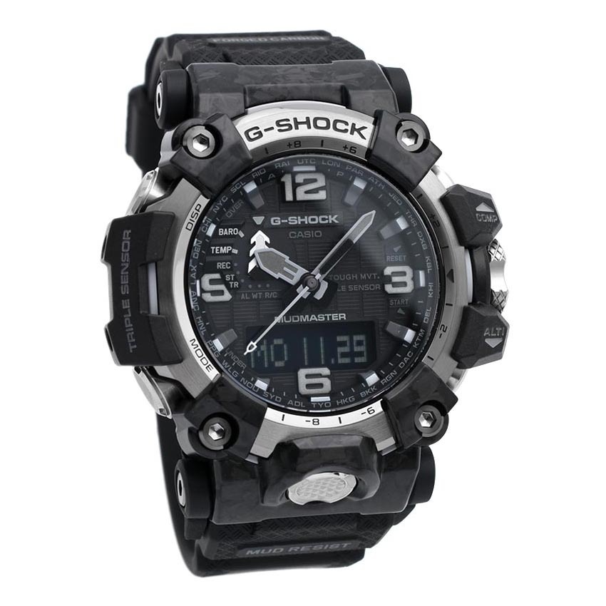 Casio G-Shock GWG-2000-1A1 Mudmaster Carbon Triple Sensor Solar Wave Ceptor Men's Watch (Black x Grey) GWG2000-1A1