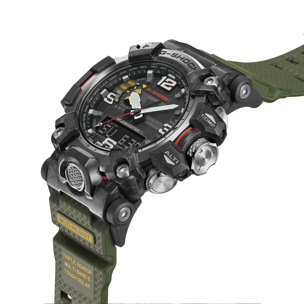 Casio G-Shock GWG-2000-1A3 Mudmaster Carbon Triple Sensor Solar Wave Ceptor Men's Watch (Black x Green) GWG2000-1A3
