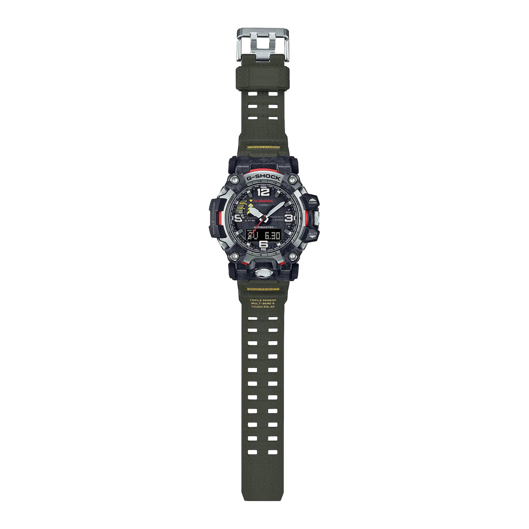 Casio G-Shock GWG-2000-1A3 Mudmaster Carbon Triple Sensor Solar Wave Ceptor Men's Watch (Black x Green) GWG2000-1A3