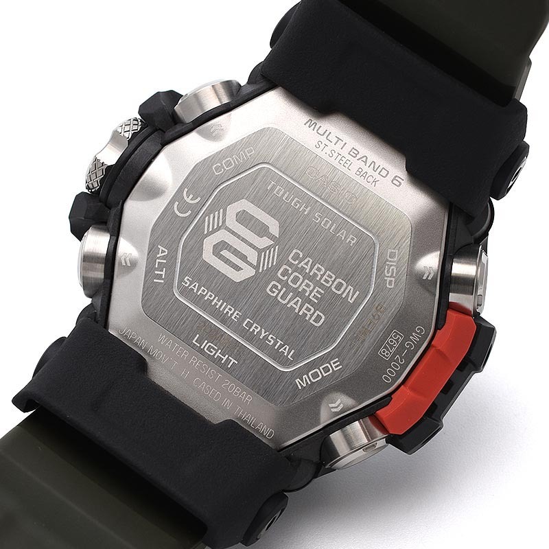 Casio G-Shock GWG-2000-1A3 Mudmaster Carbon Triple Sensor Solar Wave Ceptor Men's Watch (Black x Green) GWG2000-1A3