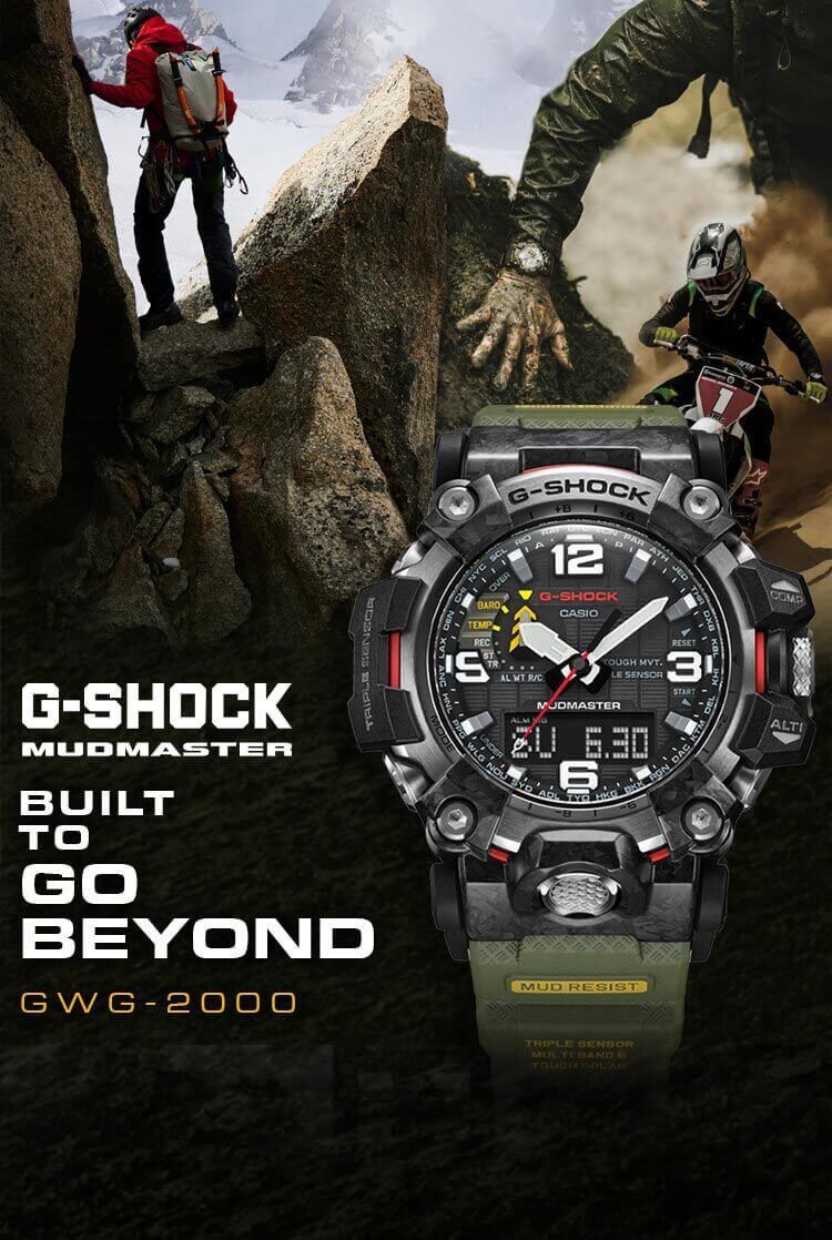 Casio G-Shock GWG-2000-1A3 Mudmaster Carbon Triple Sensor Solar Wave Ceptor Men's Watch (Black x Green) GWG2000-1A3