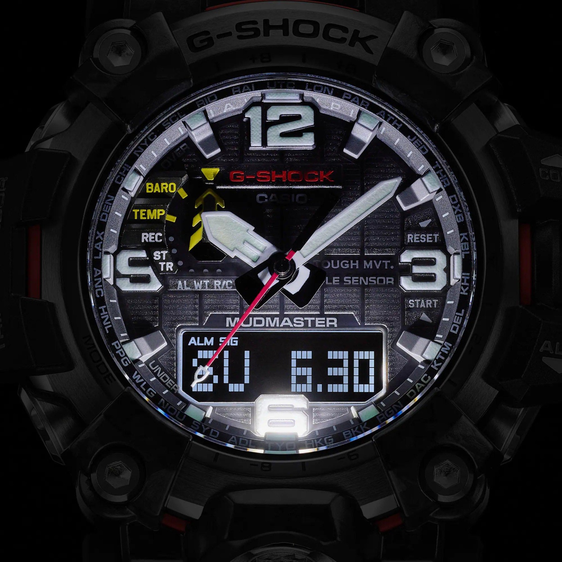 Casio G-Shock GWG-2000-1A3 Mudmaster Carbon Triple Sensor Solar Wave Ceptor Men's Watch (Black x Green) GWG2000-1A3