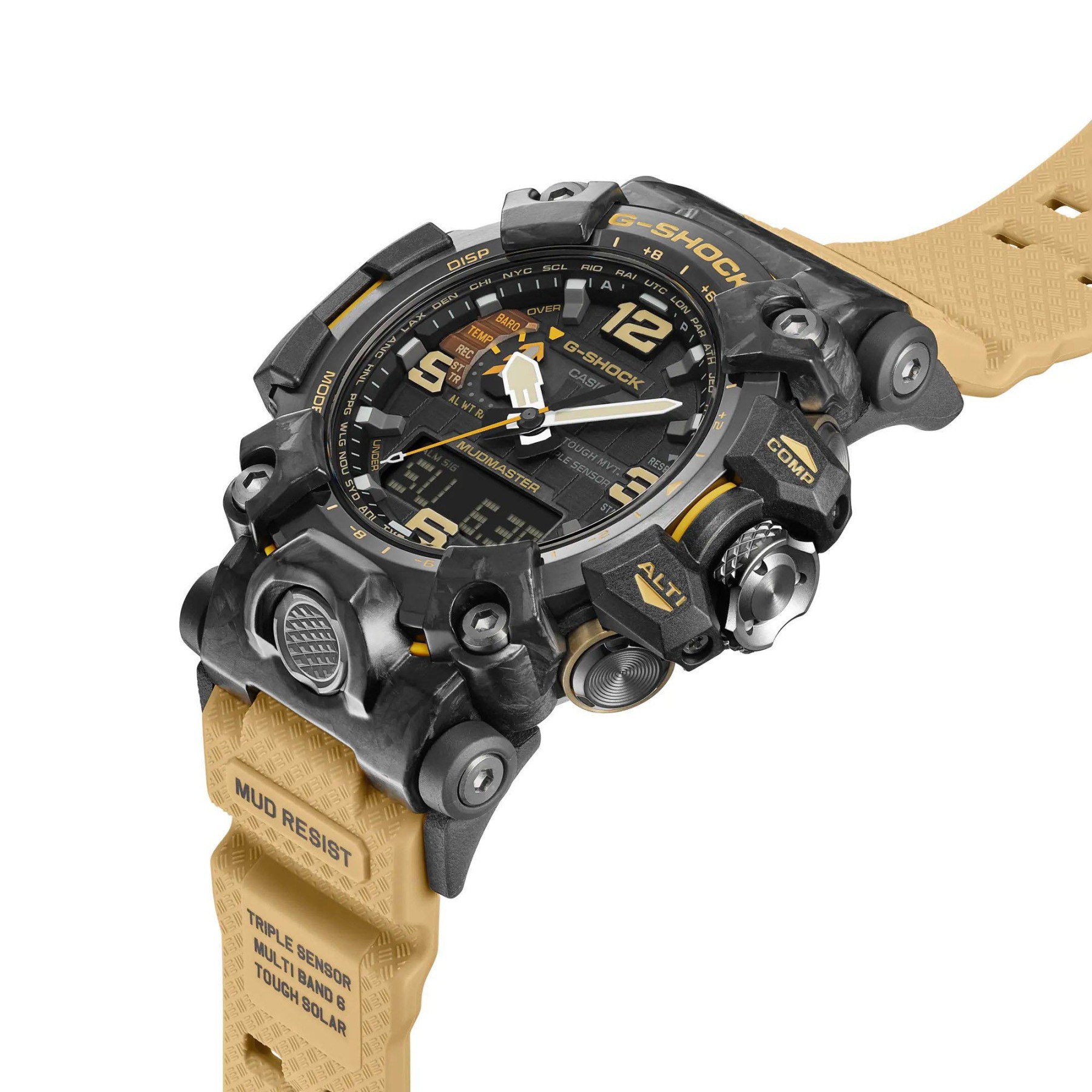 Casio G-Shock GWG-2000-1A5 Mudmaster Triple Sensor Solar Men's Watch (Black x Beige) GWG2000-1A5