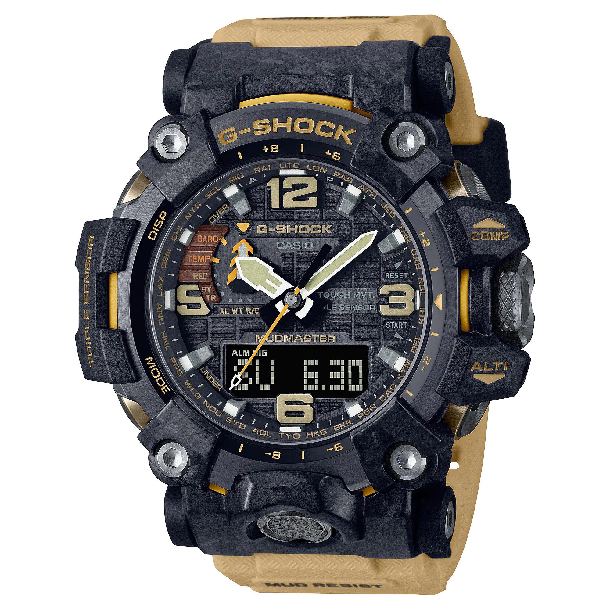 Casio G-Shock GWG-2000-1A5 Mudmaster Triple Sensor Solar Men's Watch (Black x Beige) GWG2000-1A5