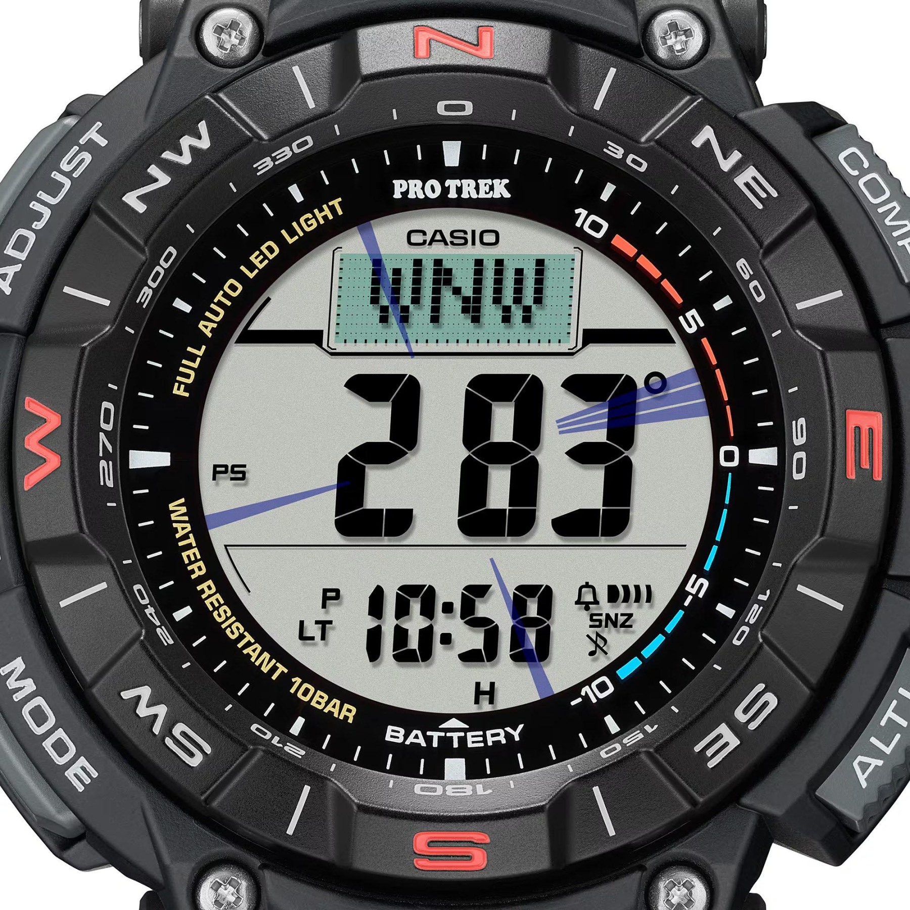 Casio PROTREK PRG-340-1 Climber Line Triple Sensor Solar Men's Watch (Black) PRG340-1