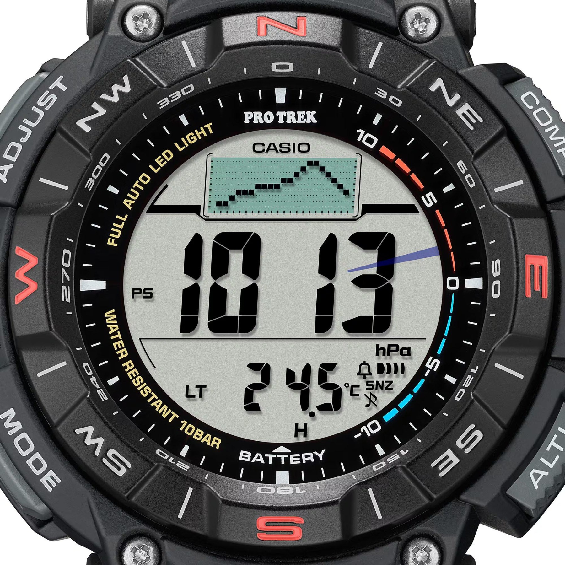 Casio PROTREK PRG-340-1 Climber Line Triple Sensor Solar Men's Watch (Black) PRG340-1