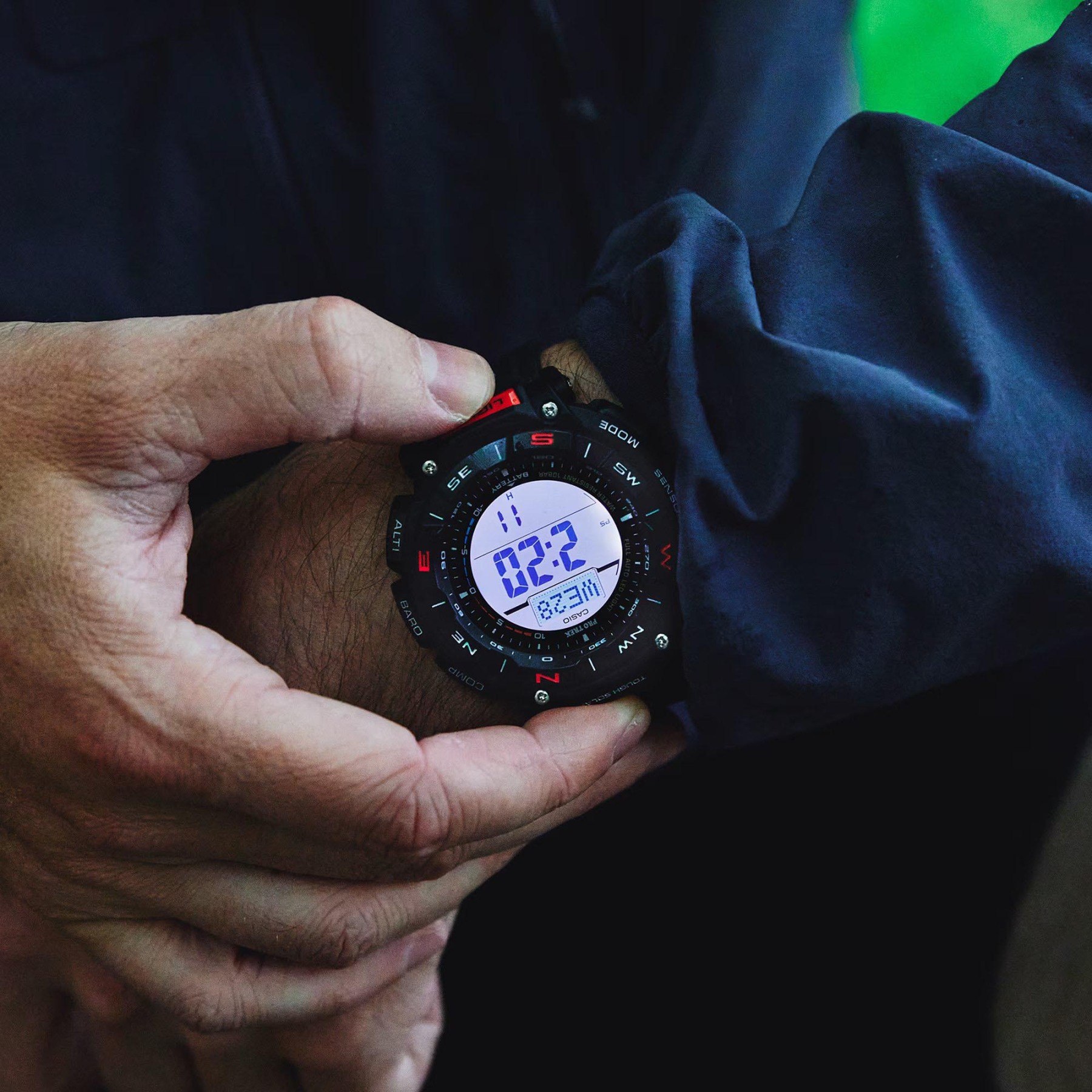 Casio PROTREK PRG-340-1 Climber Line Triple Sensor Solar Men's Watch (Black) PRG340-1