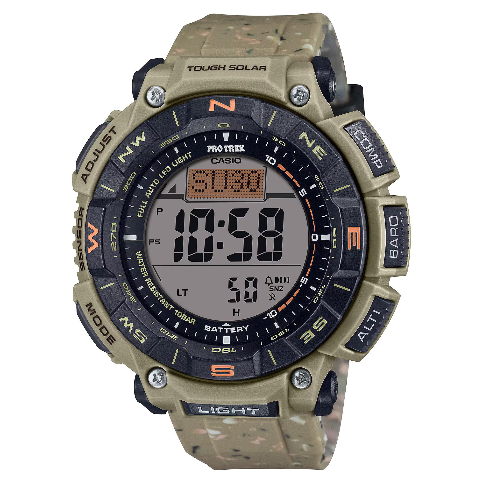 Casio PROTREK PRG-340SC-5 Climber Line Triple Sensor Solar Men's Watch (Beige) PRG340SC-5