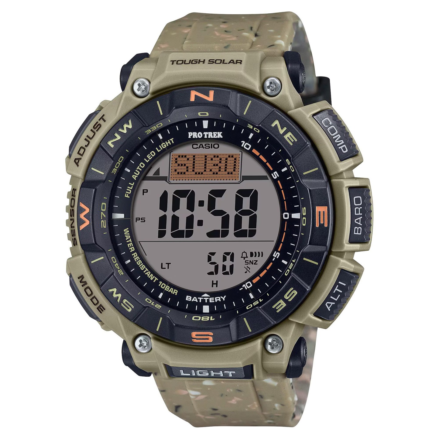 Casio PROTREK PRG-340SC-5 Climber Line Triple Sensor Solar Men's Watch (Beige) PRG340SC-5