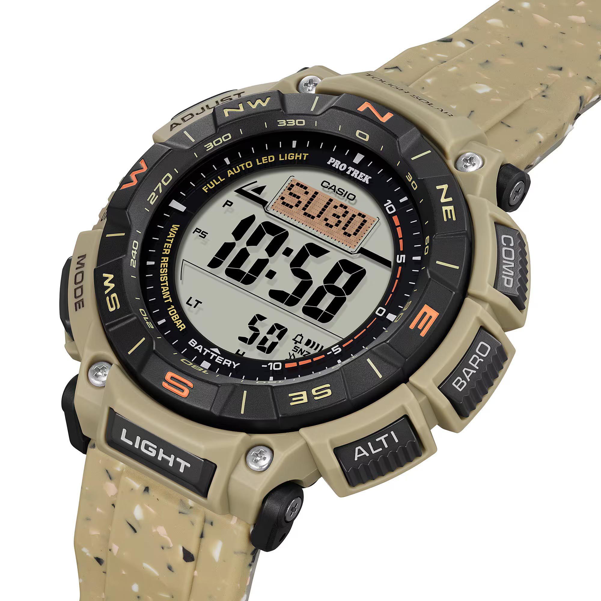 Casio PROTREK PRG-340SC-5 Climber Line Triple Sensor Solar Men Watch Beige ozDigitalWatch.com.au