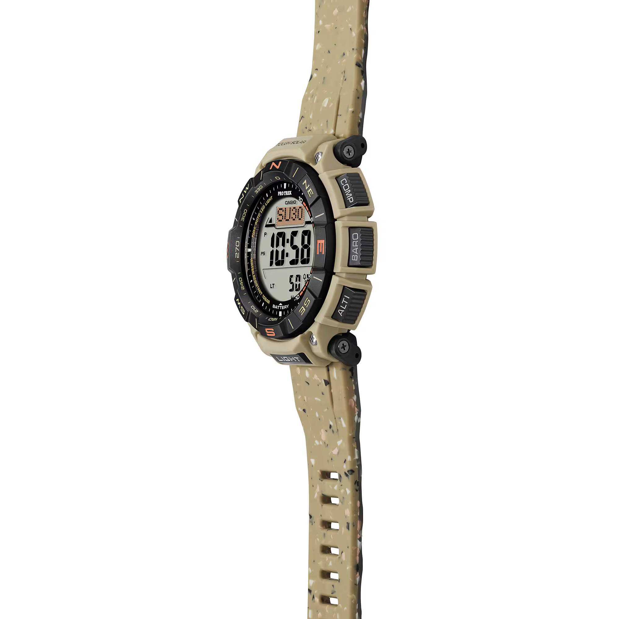 Casio PROTREK PRG-340SC-5 Climber Line Triple Sensor Solar Men Watch Beige ozDigitalWatch.com.au