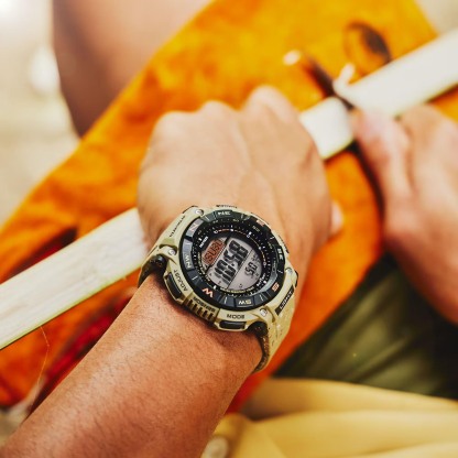 Casio PROTREK PRG-340SC-5 Climber Line Triple Sensor Solar Men Watch Beige ozDigitalWatch.com.au