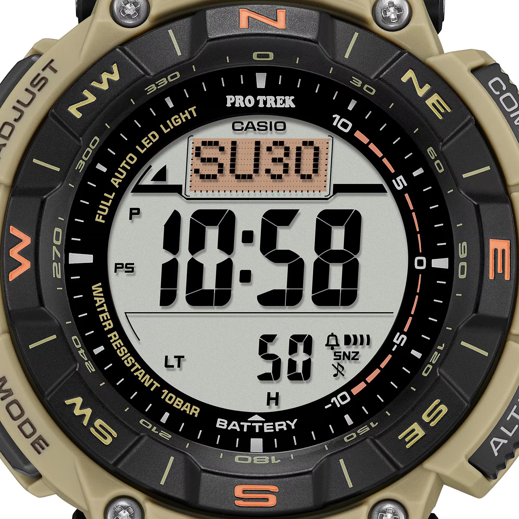 Casio PROTREK PRG-340SC-5 Climber Line Triple Sensor Solar Men Watch Beige ozDigitalWatch.com.au