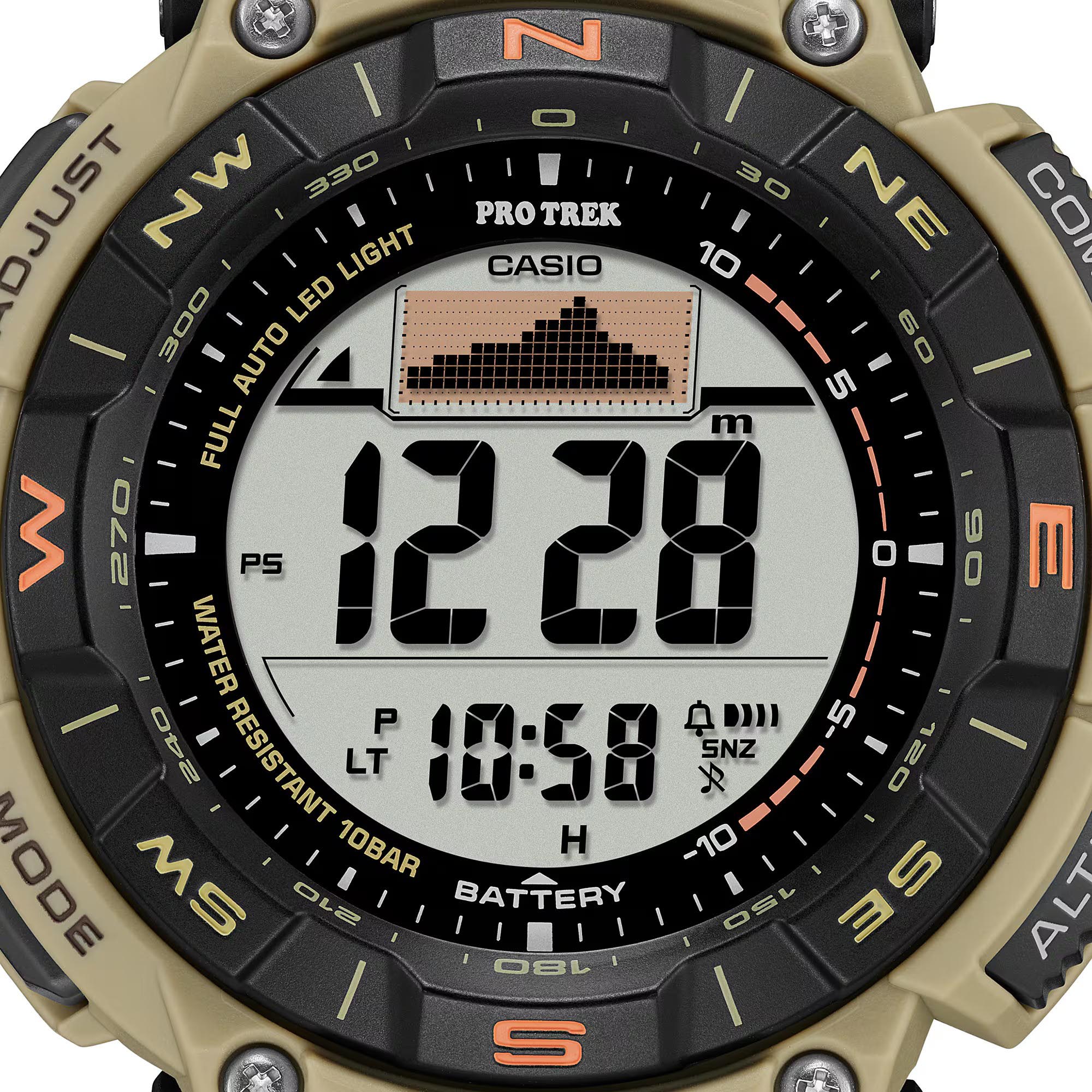 Casio PROTREK PRG-340SC-5 Climber Line Triple Sensor Solar Men Watch Beige ozDigitalWatch.com.au